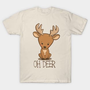 Oh Deer - cute worried little kawaii deer T-Shirt